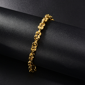 Bracelet de mode personnalisé en acier inoxydable poli, massif, luxueux et élégant, plaqué or, design sur mesure - Product Image 4