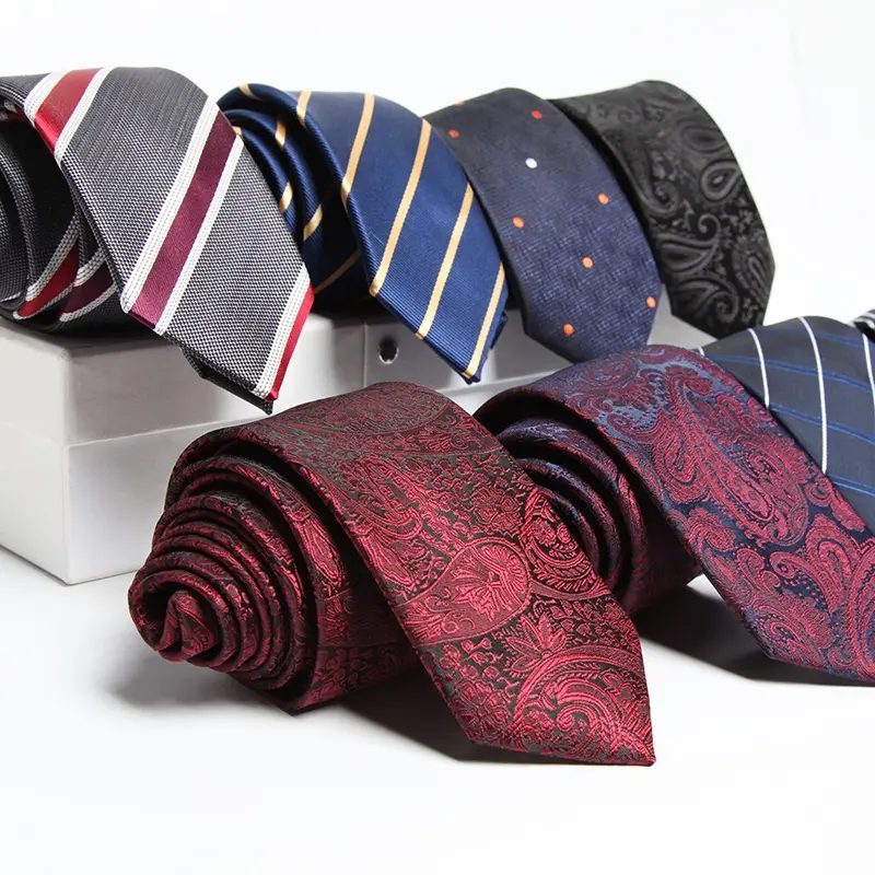 Wholesale cheap price handmade maroon black paisley ties men 6cm skinny formal business necktie for wedding