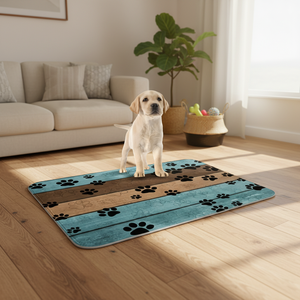 Tappetino Rettangolare per Porta con Stampa Zampa di Cane, Traspirante in Poliestere, Asciugatura Rapida, Assorbente, Antiscivolo, Motivo Animale, Lavabile a Mano, per Ingresso - Product Image 2