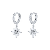 Modische Vielseitige 18k Vergoldete S925 Silber Zirkon Blumen-Anhänger Creolen Silberschmuck für Damen