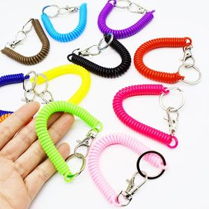 Mutil-Color Spring Coiled Plastic Bungee Keychain Lanyard Elastic <b>Key</b> Tag Holder EVA and Zinc Alloy Spiral Cord TPU Lanyard - Product Image 2