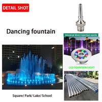 Hot-vente commerciale extérieure en acier inoxydable sec-pont sous-marin lumière LED buse fontaine d'eau avec musique danse caractéristiques