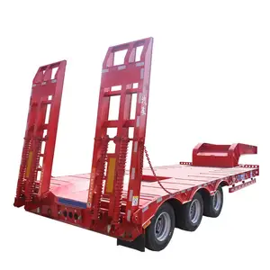 4 Axle 50 60 Ton Low Loader Hydraulic Ramp Gooseneck Lowbed Semi Trailer Lowboy Trailer Low Bed Trailer