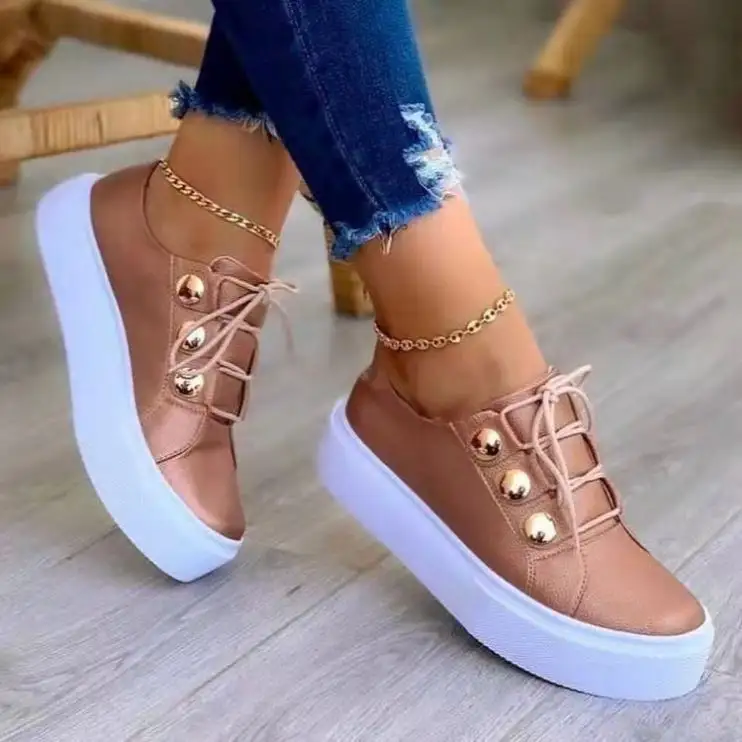 Sport Sneakers Ladies 2021 Shoe Flat Fashion lady thick soled Round toe shoes Platform Women Casual Shoes