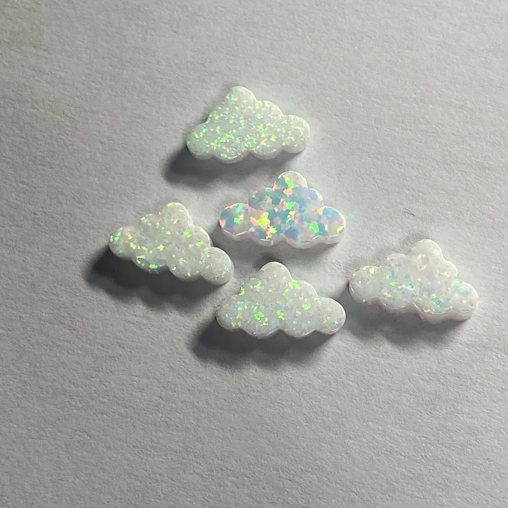 Hot Sale 7.3*12x2.5mm Clouds Shape Synthetic Opal Pendant Gemstone Jewelry with 1.1mm Hole