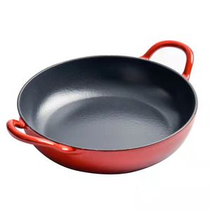 Brûleur à gaz multifonctionnel <span class=keywords><strong>en</strong></span> <span class=keywords><strong>fonte</strong></span> émaillée rouge bleu rond Woks <span class=keywords><strong>en</strong></span> <span class=keywords><strong>fonte</strong></span> à deux oreilles au <span class=keywords><strong>meilleur</strong></span> prix - Product Image 2