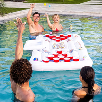 Drapeau américain PVC gonflable piscine à bière plat gonflable flotteur porte-gobelet