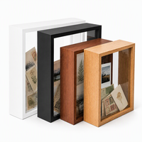 Bingkai Shadow Box Kayu Tebal 1.2" Grosir, Ukuran 5x7 8x10 Persegi, untuk Pajangan Bunga Kering, Spesimen Kupu-kupu