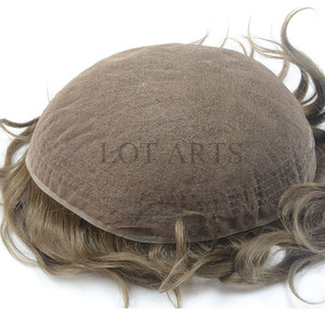 Toupee de Cabello Humano con Encaje Completo, Cabello Brasileño Remy 100% Virgen, Ondulado Medio de 6 Pulgadas, 120% de Densidad, Color Gris - Product Image 2