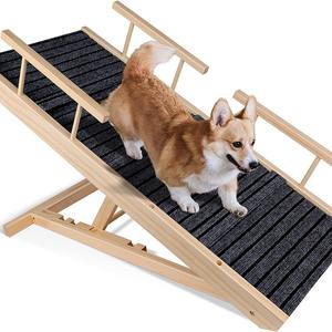 Rampe en <span class=keywords><strong>bois</strong></span> portable pour chiens et chats, hauteur réglable, design de garde-corps antidérapant, utilisation en <span class=keywords><strong>voiture</strong></span>, jouet pour chien - Product Image 5