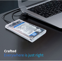 Enclosure SSD SATA Tipe C 2.5 Inch, Casing Hard Drive Eksternal, Kabel USB 3.0, Kecepatan Tinggi 5Gbps, Enclosure HDD