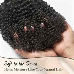 Extensiones de Cabello Humano Rizado Kinky al por Mayor, Paquetes de Cabello Humano Virgen Rizado, Suave y Voluminoso, para Tejer Cabello Corto - Product Image 2