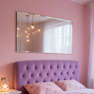 Modern Frameless Beveled Mirror <b>Large</b> Wall Mounted Silver Tempered Safety Glass for Bathroom Vanity Wholesale Bulk Order - Product Image 1