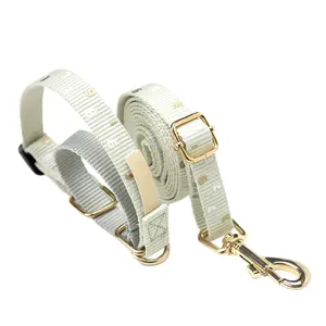 Correa de nailon reflectante para mascotas, collar y correa para perros, conjunto de cuerda al por mayor de alta calidad, correa de perro de nailon de gran tracción barata personalizada