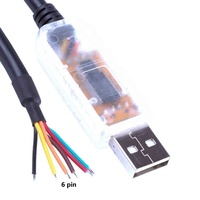 Câble convertisseur série USB 2.0 vers RS485 ANNXIN 1,8 m, adaptateur à 6 fils pour PLC, compteur industriel, vente en gros