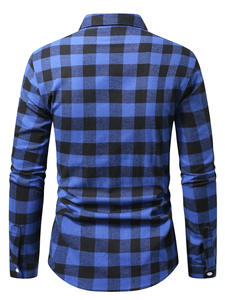 Chemise à carreaux à manches longues pour <span class=keywords><strong>homme</strong></span>, col carré, décontractée, surdimensionnée, en flanelle, polyester/coton, anti-froissement, anti-boulochage, dernières chemises - Product Image 2
