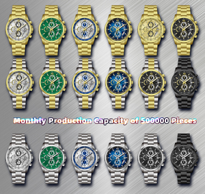 Reloj de Cuarzo para Hombre, Modelo 1340, de Acero Inoxidable, Cronógrafo Analógico con Fecha, Caja Redonda Deportiva, Cristal de Zafiro, Resistente al Agua 30M - Product Image 2