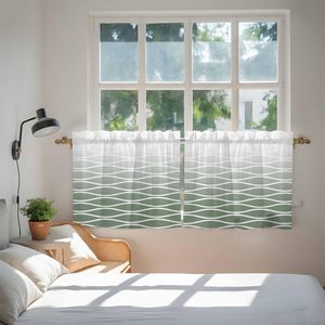 <span class=keywords><strong>Cortinas</strong></span> Cortas Modernas con Rayas Verdes, <span class=keywords><strong>Cortinas</strong></span> Abstractas para <span class=keywords><strong>Baño</strong></span>, Encima del Fregadero, <span class=keywords><strong>Cortinas</strong></span> Pequeñas para Cocina, <span class=keywords><strong>2</strong></span> Paneles - Product Image 2