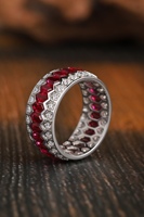 Bague en rubis cultivé en laboratoire, argent sterling 925, pierre précieuse rouge sang de pigeon, bijoux fins pour femmes