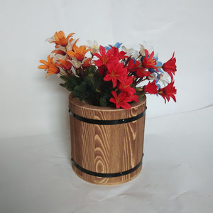 <strong>Rustic</strong> Wood Flower Pot Small Barrel Cup Shaped Office Desktop Succulent <strong>Planter</strong> - Product Image 6