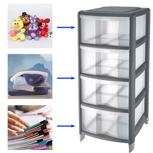 Cómoda Tontarelli BAMBU4 Gris CM.36X34h.80 Cajones de Almacenamiento de Tamaño Único - Product Image 3