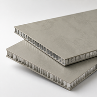 Panneau en nid d'abeille en aluminium écologique gris clair personnalisé, garantie 5 ans, résistant au feu et à l'humidité, pour la décoration intérieure moderne
