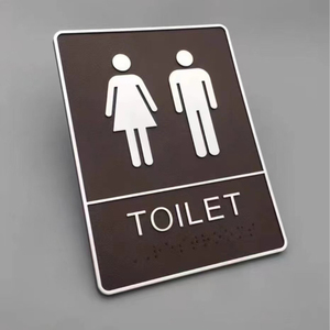 Panneau de signalisation ADA multifonctionnel pour toilettes (hommes et femmes) avec signalisation tactile en braille, étanche en ABS/PVC pour usage hôtelier - Product Image 2