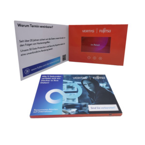 Carte de vœux publicitaire promotionnelle A5 à couverture souple avec lecteur vidéo, brochure vidéo LCD, cartes cadeaux vidéo pour cartes d'invitation - Product Image 1