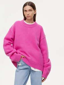 Maglione da Donna Blubelle Autunno Inverno con Collo Tondo, Filato Spesso Tinto in Massa, Anti-Restringimento, Anti-Piega, Anti-Pilling, Vestibilità Ampia, Morbido Lavorato a <span class=keywords><strong>Maglia</strong></span> - Product Image 6