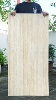 Panel Dinding Travertine Lengkung untuk Dekorasi Interior, Papan Batu Beige yang Dapat Dibengkokkan, Batu Fleksibel