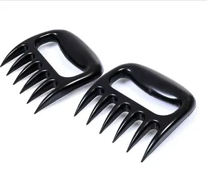 1 Pair Black Grizzly Claws Meat Handler Fork Tongs Lift Shred Pork BBQ Tool Kitchen Dining Bar Party Supplies