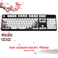 Custom PBT OEM Profile Keycaps Plum Blossom OEM Profile Keycaps 68/71/110 keys For 61/64/68/108 Mechanical Keyboard
