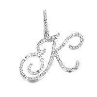 Élégant Hip-Hop Fleur Corps Herbe Corps Lettre Pendentif Personnalité Melon Graine Boucle Cubaine Chaîne Collier Bijoux Lettre Pendentif