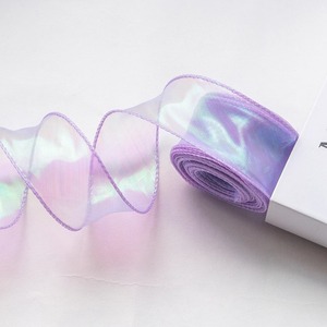 Nastro di Organza ondulato di moda più venduto da 1.5 pollici rotolo di nastro di Organza a coda di pesce 10 iarde per la decorazione floreale - Product Image 5
