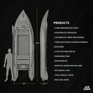 <span class=keywords><strong>Kayak</strong></span> de pêche gonflable en PVC, <span class=keywords><strong>Kayak</strong></span> gonflable Kaboat, Fournisseur d'or entrepôt Europe UE - Product Image 3