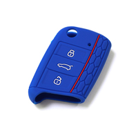 Étui à clés en fibre de carbone compatible avec VW Volkswagen Golf 7 8 MK7 Tiguan Passat Polo - Coque de télécommande Accessoire Voiture