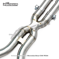 Tuyaux d'échappement en acier inoxydable pour Mercedes-Benz C300 W204 3.0T 2010-2014, silencieux Catback, embouts chromés argentés Valvetronic