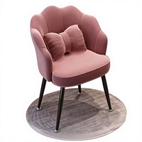 Chaises de coiffeuse pour chambre à coucher, confortables, avec coussin lombaire décontracté, rose