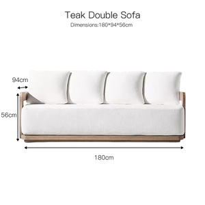 طقم أثاث حدائق فاخر وعصري من خشب الساج، متين ومريح ومقاوم للماء، مناسب للفنادق وغرف المعيشة والشرفات والأماكن الخارجية - Product Image 3