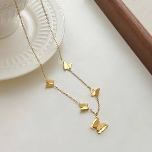 Fashion Trend Stainless Steel Butterfly Necklace with 18K <b>Titanium</b> Steel Clavicle <b>Chain</b> Light Luxury INS Inspired Jewelry - Product Image 2