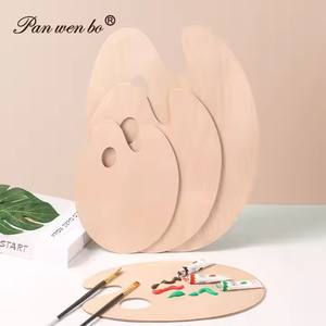 Paleta Ovalada de <span class=keywords><strong>Madera</strong></span> Color Burlywood para Artistas, para Pintura Acrílica y al Óleo, Fácil de Limpiar, Ligera, con Orificio para el Pulgar - Product Image 3