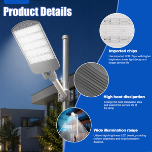 Lampe de rue LED Qili AC 220V, corps en alliage d'aluminium, étanche IP65, éclairage extérieur, lumière du jour 5000K - Product Image 2