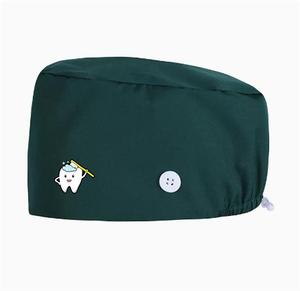 Chapeau chirurgical en coton mignon unisexe pour usage hospitalier, ensembles de blouses - Tissu tissé, marque Dingshang, en stock - Dentiste, esthéticienne, chimiothérapie - Product Image 6