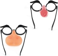 Starsouce Lot de 2 Lunettes de Fête Amusantes en Plastique, Forme Corporelle Exagérée, pour Adultes, Halloween, Enterrement de Vie de Garçon