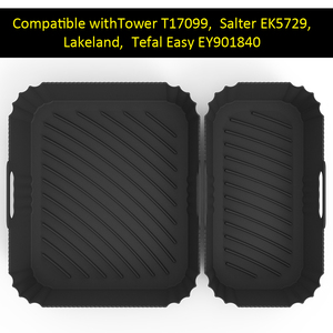 Paquete de 2 uds. Revestimiento de silicona para freidora de aire para <span class=keywords><strong>Tefal</strong></span> Easy EY9101840 Tower T17099 3.1L 5.2L capacidad platos y sartenes para hornear - Product Image 4