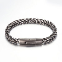 Bracelet en acier inoxydable plaqué or 14k 18k PVD tendance anti-ternissement, logo de marque personnalisé en gros, pour femmes et hommes