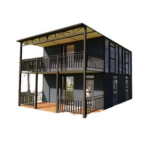 Casa Contenedor Expandible de Lujo de 20 pies con Doble Ala, Impermeable, Prefabricada, Modular, para Vivienda Familiar de Dos Pisos y Espacios Exteriores - Product Image 1