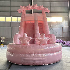 Jardin gonflable de glissière d'eau de toboggan rose pastel avec le ventilateur - Product Image 5