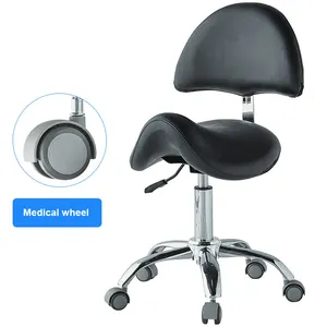 salon spa massage adjustable fabric chair office beauty salon stool with wheels rolling foot spa pedicure stool