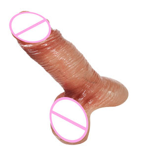 Realistischer echter flüssiger Silikon <span class=keywords><strong>dildo</strong></span> mit Öl beschichtung Sexspielzeug für Erwachsene und Mädchen für Männer aus ABS-Material - Product Image 1